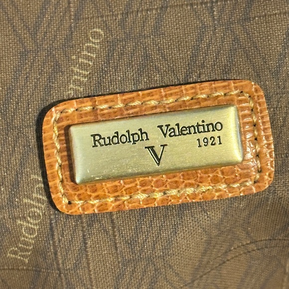 Valentino Garavani Taupe Duffel Bag with Camel Accents - Picture 10 of 15